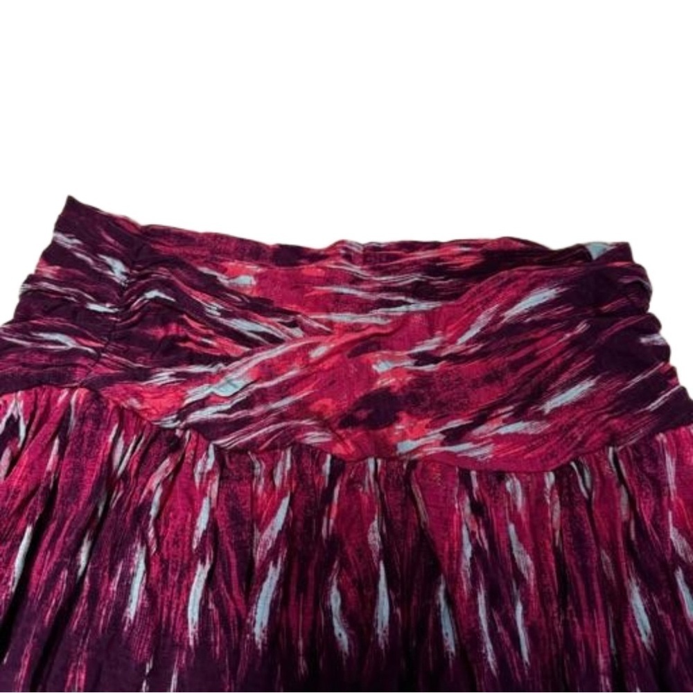 Belle Gray Womens Size XS Red Burgundy Purple Maxi Skirt V front elastic waist - Picture 6 of 12